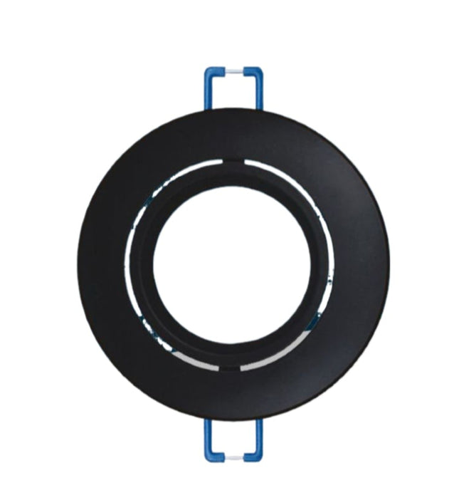 Supporto GU10 in Alluminio Nero 75mm Tondeggiante per Lampade LED enzoled