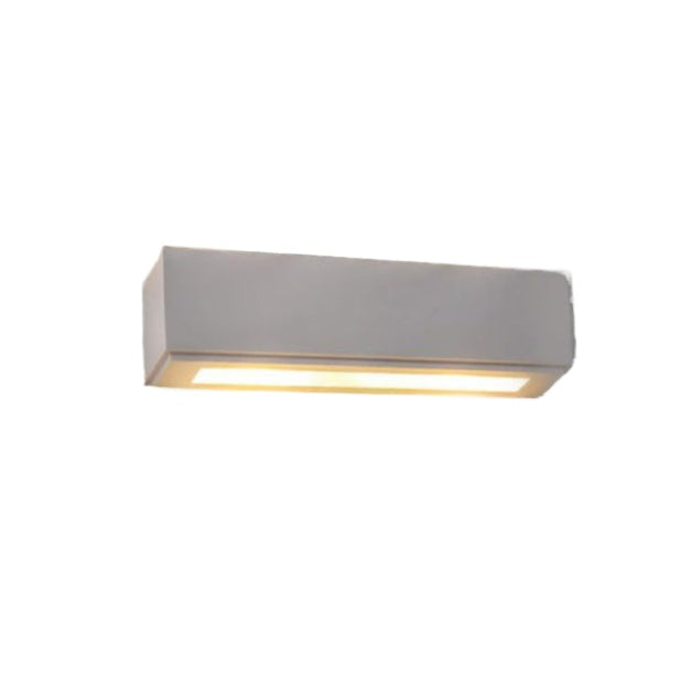 Luce da Parete Rettangolare in Gesso Verniciabile 26W - Doppia E14 Bianca per Interni enzoled