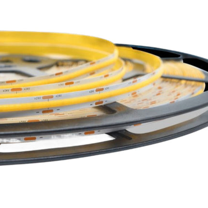 Strisce LED 24V 3000K (luce calda) - 50m, PVC flessibile 8mm - Illuminazione a fascia continua enzoled