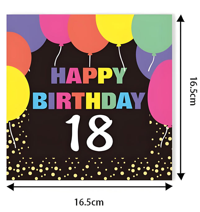 Tovaglioli di Carta Serie 18 Anni (Confezione da 12)