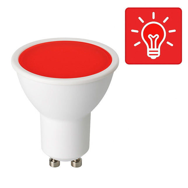 Faretto led 6 watt luce rossa blu verde attacco GU10