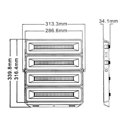 Faro led proiettore modulare 100 e 200 watt luce fredda 6500k IP65