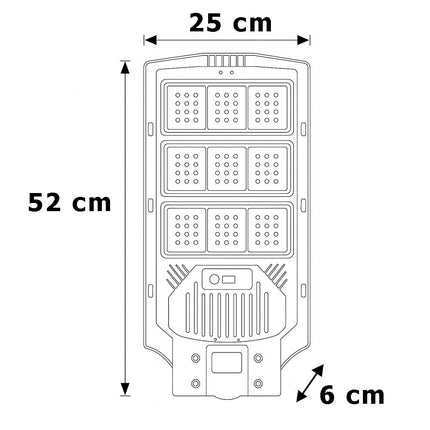 Faro stradale solare 450 led 1000W sensore crepuscolare movimento IP66