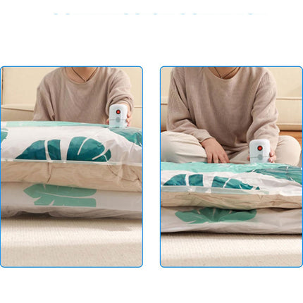 Pompa ad aria elettrica per sacchetto sottovuto vestiti macchina portatile aspira aria aspiratore 2 sacchetti 80x60 cm - enzoled