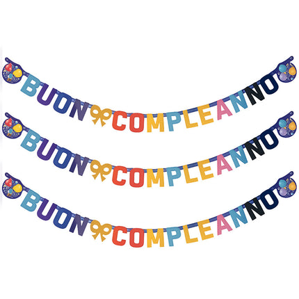 3 festone striscione buon compleanno decorazione feste party enzoled