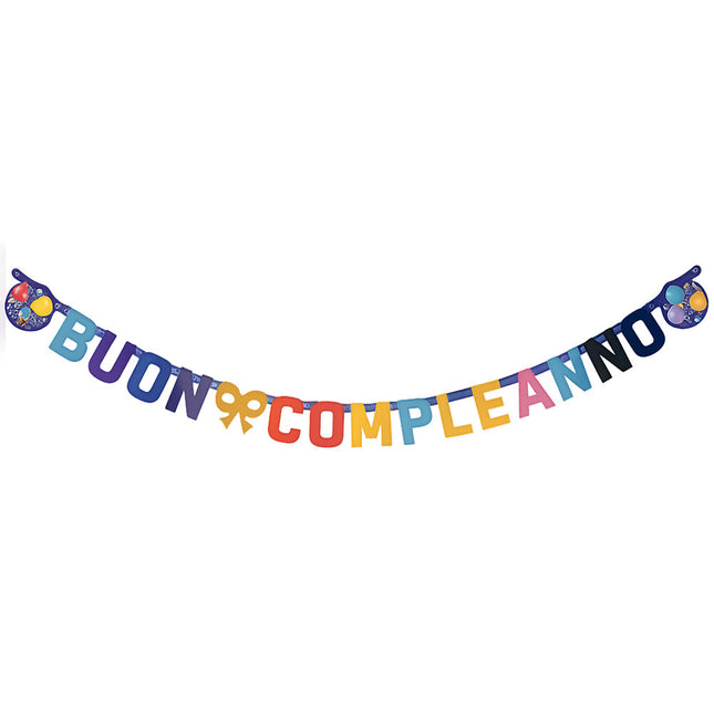 3 festone striscione buon compleanno decorazione feste party enzoled