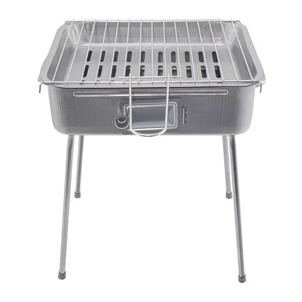 Barbecue fornacella a carbone con coperchio portatile fornello brace a carbonelle con griglia per pic nic campeggio 27x37 cm - enzoled