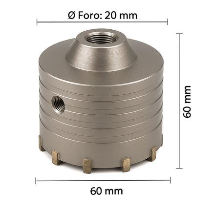 Fresa carotatrice a tazza per muro in acciaio ø60 mm foro ø20 mm enzoled
