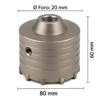 Fresa carotatrice a tazza per muro in acciaio ø80 mm foro ø20 mm enzoled