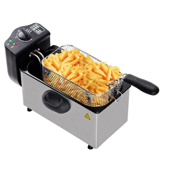 Friggitrice elettrica 2000 watt con cestello capacità 3 Litri 190°