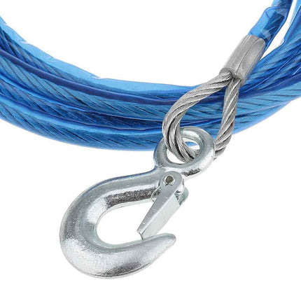 Fune traino acciaio 10 mm x 4 m con ganci 2 moschettoni e guanti enzoled