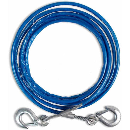 Fune traino acciaio 10 mm x 4 m con ganci 2 moschettoni e guanti enzoled