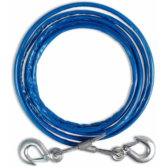 Fune traino acciaio 10 mm x 4 m con ganci 2 moschettoni e guanti enzoled