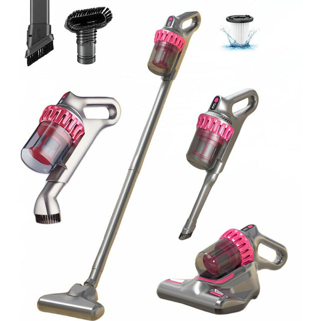 Aspirapolvere senza fili 4 in 1 scopa elettrica senza sacchetto 100 watt ricaricabile con filtro lavabile vari accessori - enzoled