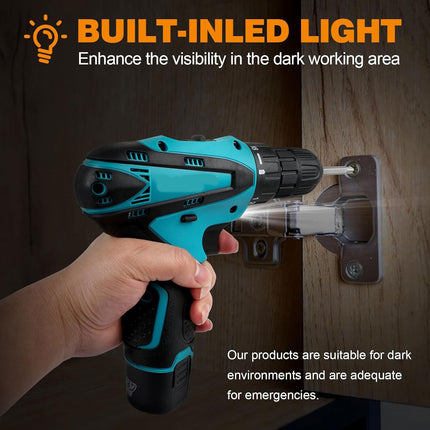 Trapano elettrico ricaricabile avvitatore cordless con doppia batteria 12v   con 24 accessori in valigetta - enzoled