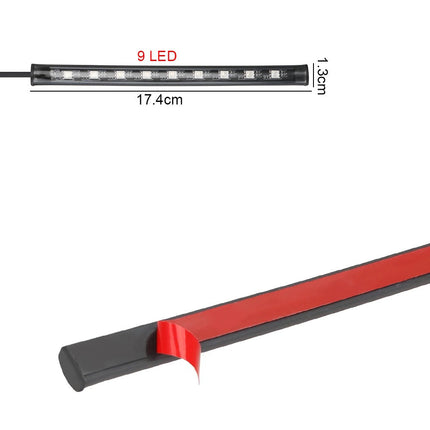 4 barre con 9 led rgb con per auto strip led con cavo accendisigari 12v con telecomando - enzoled