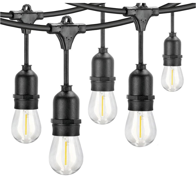 Catena luminosa per esterno 10 metri con attacco E27 luci da giardino 10 lampadine filamento luce calda prolungabile - enzoled