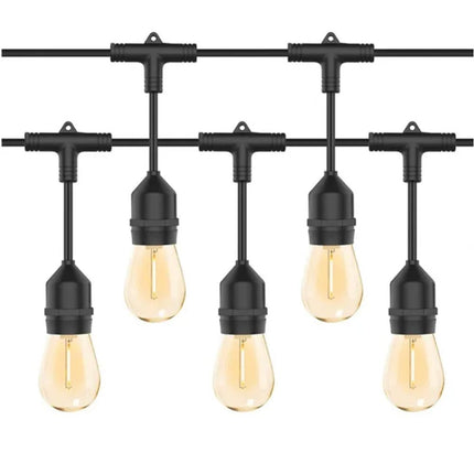 Catena luminosa per esterno 10 metri con attacco E27 luci da giardino 10 lampadine filamento luce calda prolungabile - enzoled