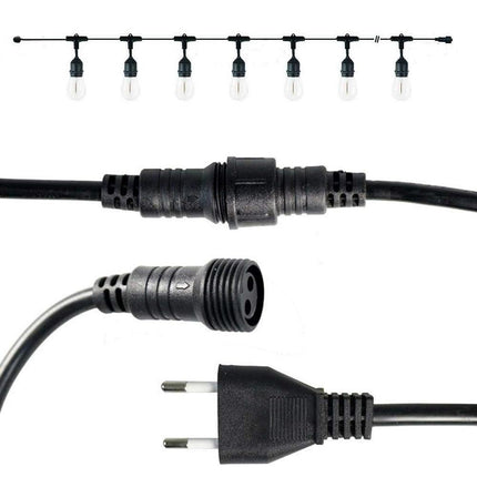 Catena luminosa per esterno 10 metri con attacco E27 luci da giardino 10 lampadine filamento luce calda prolungabile - enzoled