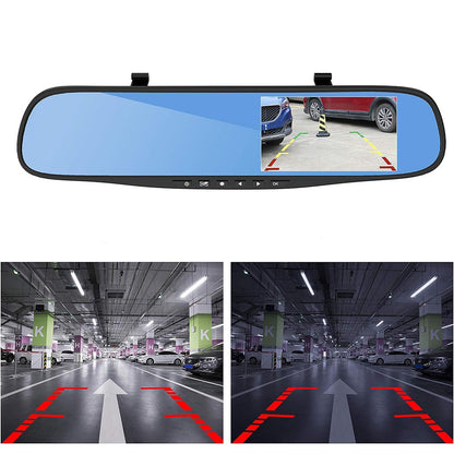 Specchietto retrovisore per auto con telecamera integrata più telecamera per retromarcia Dash Cam che registra il percorso - enzoled