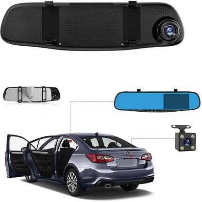 Specchietto retrovisore per auto con telecamera integrata più telecamera per retromarcia Dash Cam che registra il percorso - enzoled