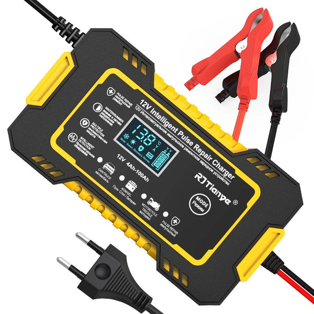 Caricatore a impulsi di riparazione per auto moto caricabatteria 12 e 6 volt con display - enzoled