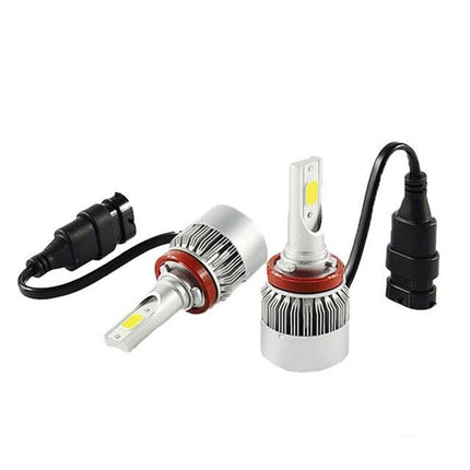 Lampadine led cob fari per auto H11 luce bianca fredda 6000k 12 volt 24 volt luce 360°coppia lampade di ricambio - enzoled