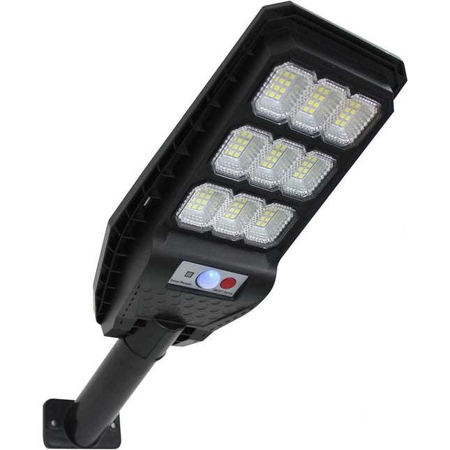 3 Fari stradale 144 led con pannello solare 200 watt lampione per esterno con sensore di movimento luce fredda 6500k IP65 - enzoled