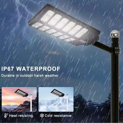 Lampione a pannello solare da 2000 watt faro stradale con sensore crepuscolare con staffa da 45 cm 6500k IP66 - enzoled