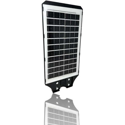 Faro stradale a led con pannello solare 100 watt lampione con sensore crepuscolare e di movimento telecomando IP65 6500k - enzoled