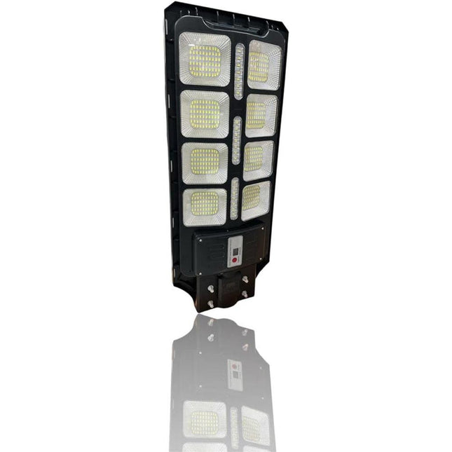 Faro stradale a led con pannello solare 200 watt lampione con sensore crepuscolare e di movimento telecomando IP65 6500k - enzoled