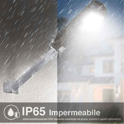 Faro stradale a led con pannello solare 200 watt lampione con sensore crepuscolare e di movimento telecomando IP65 6500k - enzoled
