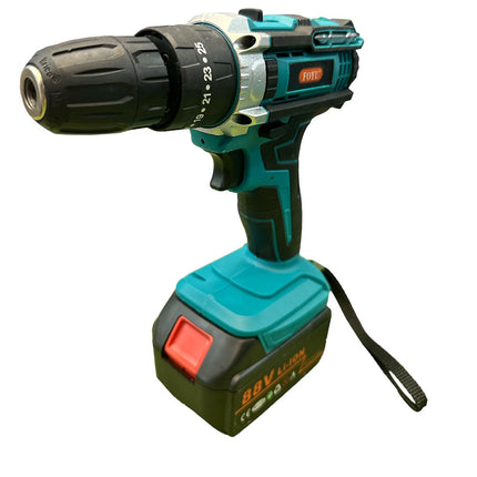 Kit 2 in 1 trapano avvitatore e avvitatore ad impulsi con doppia batteria 88 volt con vari accessori in valigetta - enzoled
