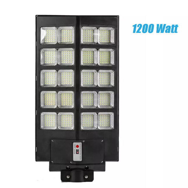 Lampione a pannello solare da 1200 watt faro stradale con sensore crepuscolare con staffa da 45 cm 6500k IP66 - enzoled