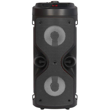 Cassa ricaricabile bluetooth con luci a led casse karaoke con microfono tracolla usb sd radio FM - enzoled