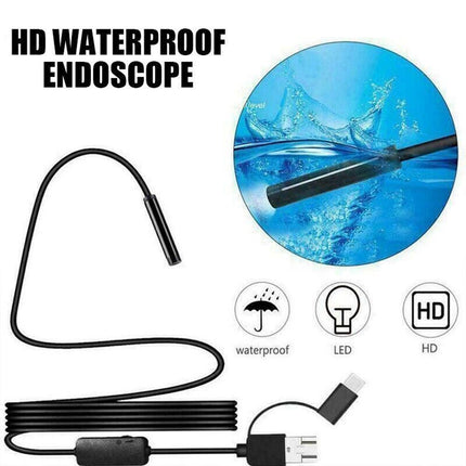 Telecamera endoscopica 6 led da 5 mt per Android camera di ispezione waterprof type-c usb per cellulari computer con app - enzoled