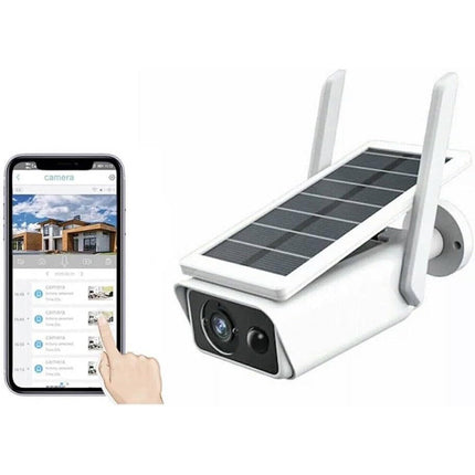 Telecamera Wifi Hd 1080p 2mpx videocamera wireless ricaricabile con pannello solare visione notturna controllo da app smartphone IP66 moscion detector - enzoled