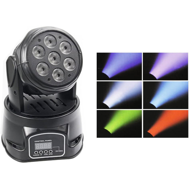 Testa mobile led rgb rotante proiettore strobo funzione dmx 9/14 sound luce stroboscopica effetti discoteca - enzoled