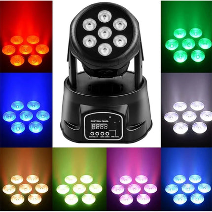 Testa mobile led rgb rotante proiettore strobo funzione dmx 9/14 sound luce stroboscopica effetti discoteca - enzoled