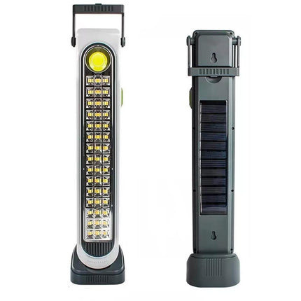 Torcia emergenza ricaricabile con pannello solare lampada aa 45 led più 1 led cob tripla colorazione di luce power bank - enzoled