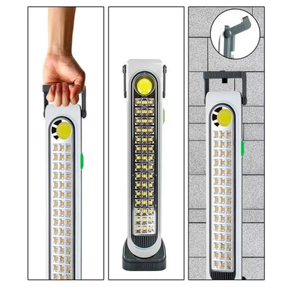 Torcia emergenza ricaricabile con pannello solare lampada aa 45 led più 1 led cob tripla colorazione di luce power bank - enzoled