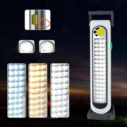 Torcia emergenza ricaricabile con pannello solare lampada aa 45 led più 1 led cob tripla colorazione di luce power bank - enzoled