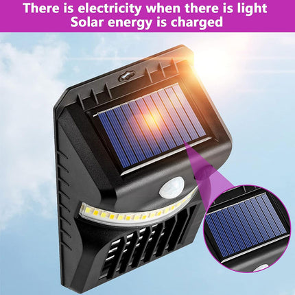 Applique a muro con pannello solare sensore di movimento e crepuscolare lampada uv da esterno con zanzariera integrata - enzoled