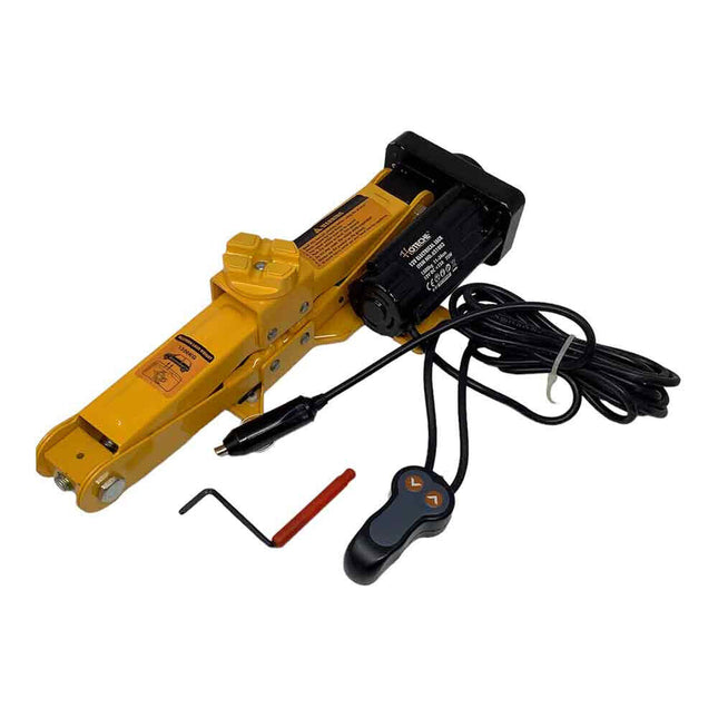 Cric elettrico a pantografo 12 volt accendisigari 75 watt 1.5 ton con telecomando sollevatore auto emergenza - enzoled