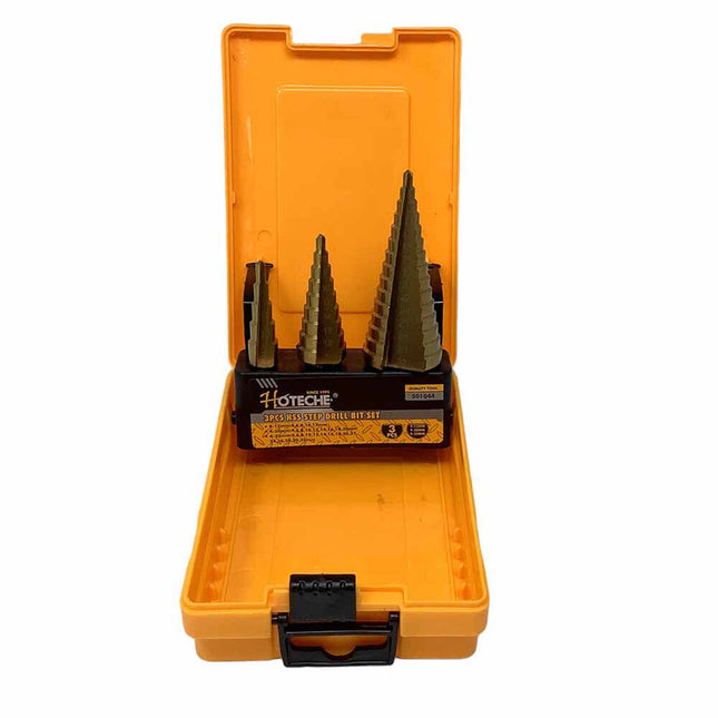 3 frese coniche in acciaio punte a gradini fresa misure da 4 a 32 mm per trapano allargafori conico - enzoled