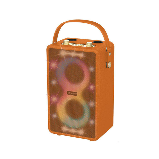 Cassa karaoke bluetooth ricaricabile con 2 microfoni wireless radio FM ingresso USB SD con luci - enzoled