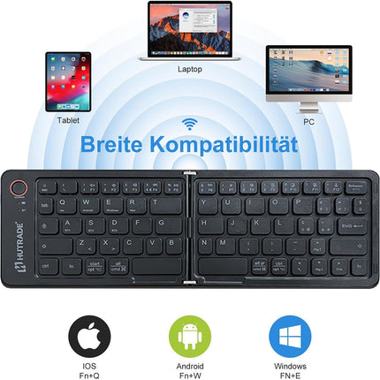 Mini tastierino bluetooth pieghevole ricaricabile tastiera portatile con supporto per cellulare per smarphone tablet pc tv - enzoled