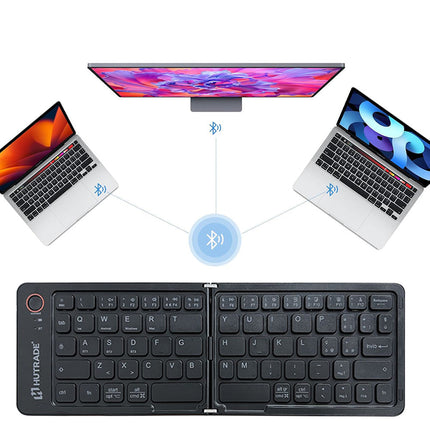 Mini tastierino bluetooth pieghevole ricaricabile tastiera portatile con supporto per cellulare per smarphone tablet pc tv - enzoled