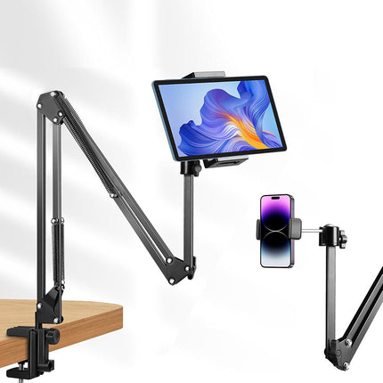 Supporto universale per tablet e iPad cellulare da tavolo da letto, con morsetto rotante a 360° massimo 15 pollici - enzoled