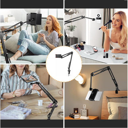 Supporto universale per tablet e iPad cellulare da tavolo da letto, con morsetto rotante a 360° massimo 15 pollici - enzoled